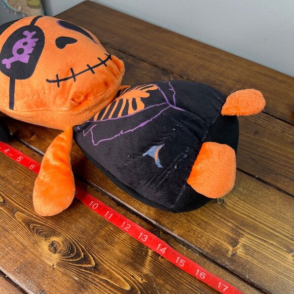 Kelly Toy Pirate Skeleton Plush Toy 2016 Orange Black Eye Patch Stuffed Animal - Picture 8 of 10